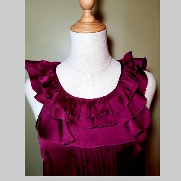 Tramp Tri-Ruffle Sleeveless Blouse - Picture 2 of 8